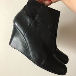 Michael Kors - Black Leather Wedge Boots